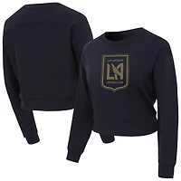 Haut court à manches longues en tricot Darby noir LAFC Tri-Blend pour femme Concepts Sport