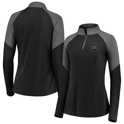 Pull à glissière quart de tour interlock noir LAFC Fanatics pour femme