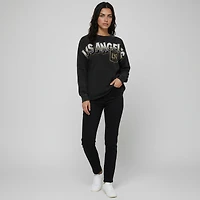 T-shirt à manches longues noir LAFC pour femmes de la marque The Wild Collective