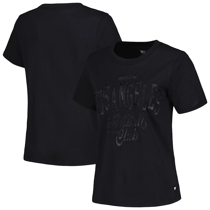 T-shirt noir appliqué en satin LAFC The Wild Collective pour femmes