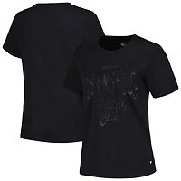 T-shirt noir appliqué en satin LAFC The Wild Collective pour femmes