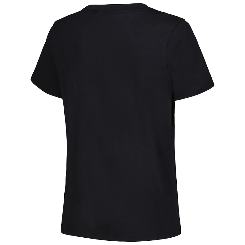 T-shirt noir appliqué en satin LAFC The Wild Collective pour femmes