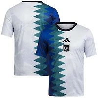 Haut d'avant-match adidas LAFC 2025 Gaming AEROREADY blanc pour jeunes