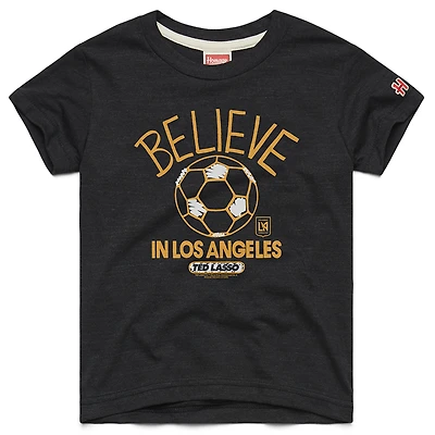 T-shirt graphique tri-blend LAFC MLS x Ted Lasso Believe, couleur charbon, hommage jeunesse