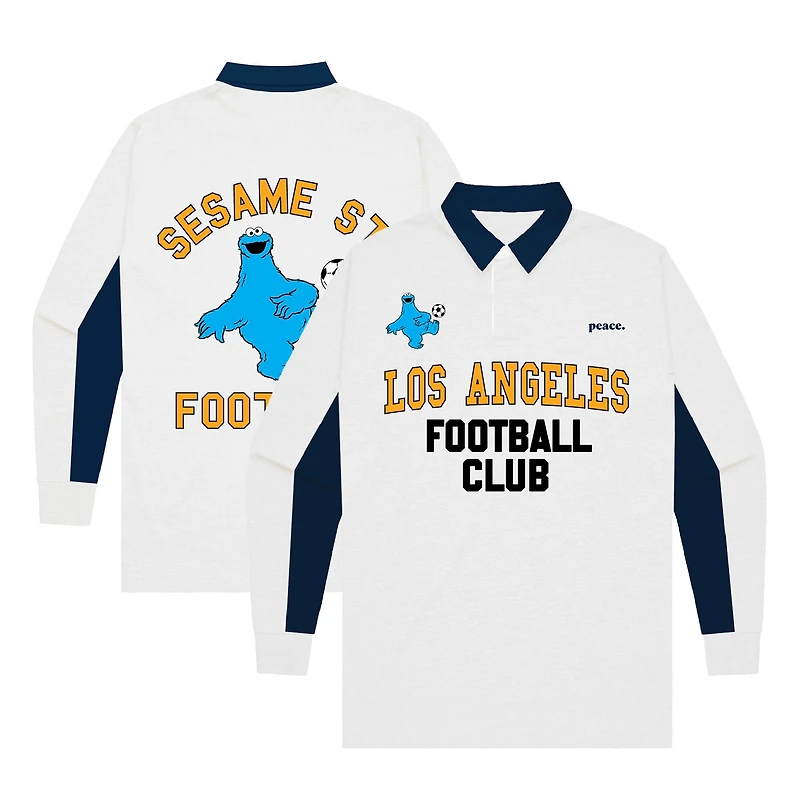 Youth Peace Collective x Sesame Street Cream LAFC Rugby Long Sleeve Polo