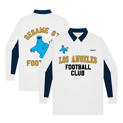 Youth Peace Collective x Sesame Street Cream LAFC Rugby Long Sleeve Polo