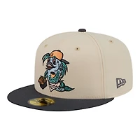 Men's New Era  Beige Lake County Captains Minor League Theme Nights 59FIFTY Fitted Hat