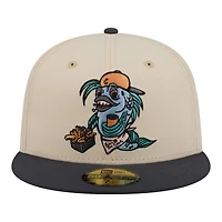 Casquette ajustée New Era beige pour homme, édition spéciale soirées thématiques des Lake County Captains (ligue mineure) 59FIFTY