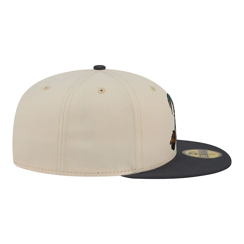 Casquette ajustée New Era beige pour homme, édition spéciale soirées thématiques des Lake County Captains (ligue mineure) 59FIFTY