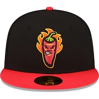 Men's New Era Black/Red Lake County Captains Copa De La Diversion 59FIFTY Fitted Hat