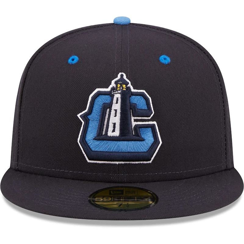 Men's New Era Navy Lake County Captains Authentic Collection 59FIFTY Fitted Hat