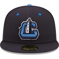 Men's New Era Navy Lake County Captains Authentic Collection 59FIFTY Fitted Hat