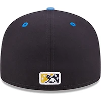 Men's New Era Navy Lake County Captains Authentic Collection 59FIFTY Fitted Hat