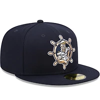 Casquette ajustée 59FIFTY Captains Marvel x Minor League New Era pour homme, bleu marine