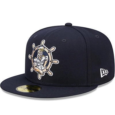 Casquette ajustée 59FIFTY Captains Marvel x Minor League New Era pour homme, bleu marine