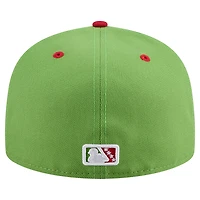 Men's New Era  White Lansing Lugnuts Theme Nights 59FIFTY Fitted Hat