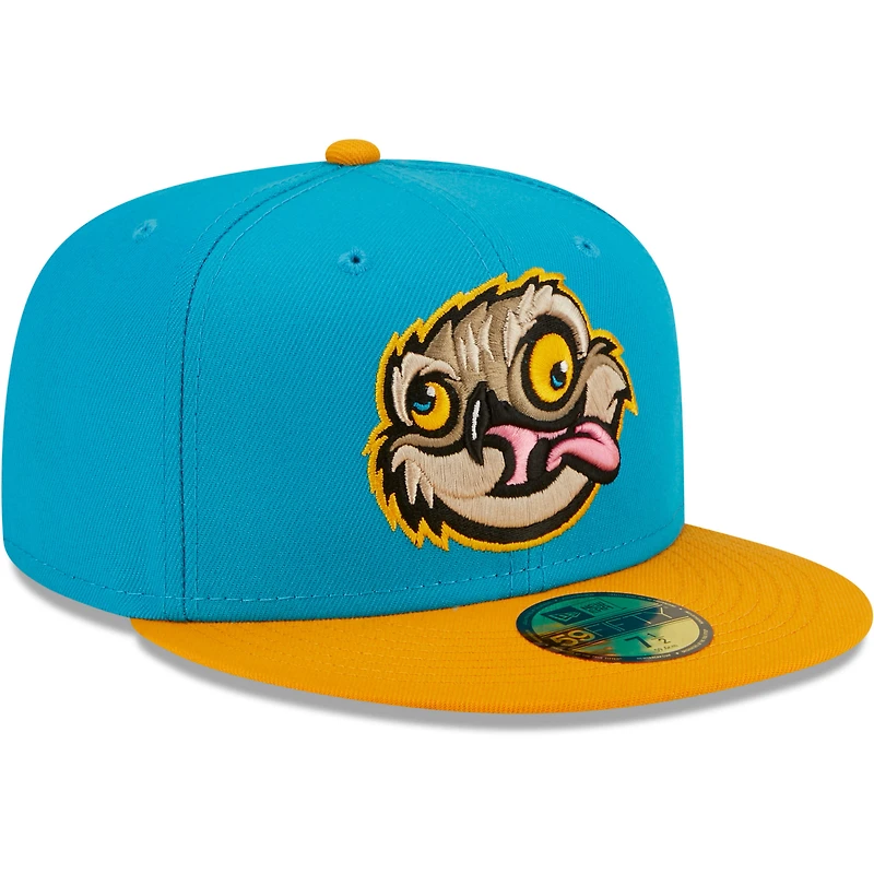 Men's New Era Aqua/Orange Locos De Lansing Copa La Diversion 59FIFTY Fitted Hat
