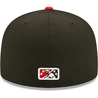 Men's New Era Black Lansing Lugnuts Authentic Collection Team 59FIFTY Fitted Hat