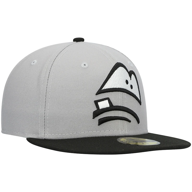Men's New Era Gray Lansing Lugnuts Authentic Collection Road 59FIFTY Fitted Hat