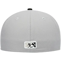Men's New Era Gray Lansing Lugnuts Authentic Collection Road 59FIFTY Fitted Hat