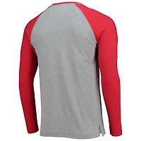 Men's Red/Heathered Gray Lansing Lugnuts Long Sleeve Baseball T-Shirt