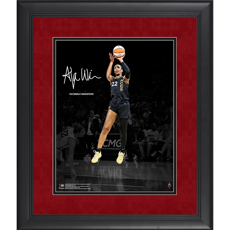 Photographie encadrée de 11"x 14" de la signature fac-similé des Las Vegas Aces d'A'ja Wilson