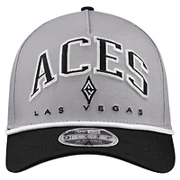 Men's New Era Gray Las Vegas Aces Bold Arch COOLERA 9FORTY A-Frame M-Crown Adjustable Hat