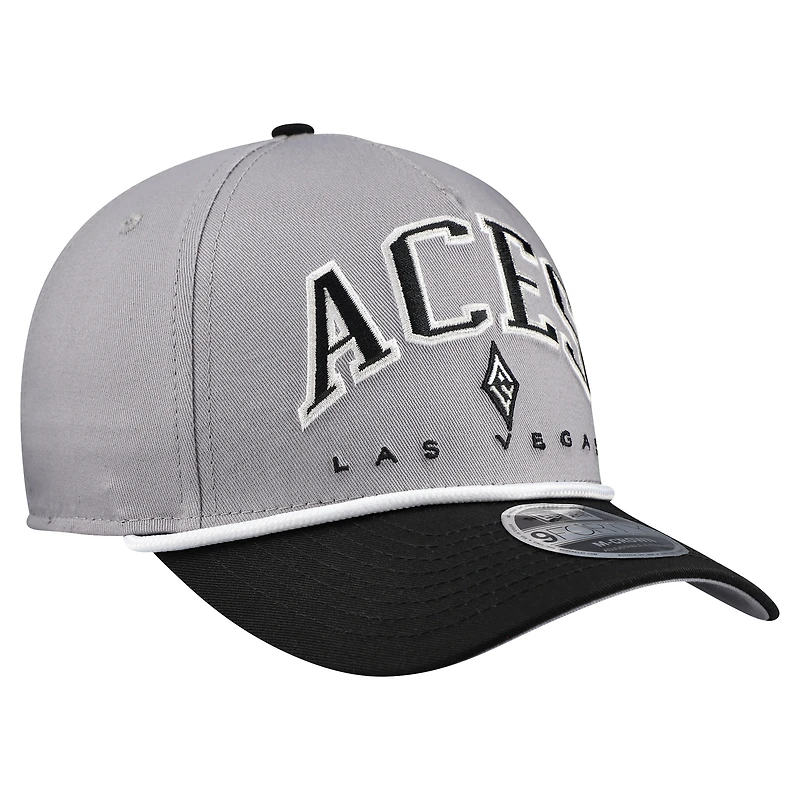 Men's New Era Gray Las Vegas Aces Bold Arch COOLERA 9FORTY A-Frame M-Crown Adjustable Hat