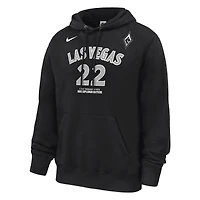Sweat à capuche Nike A'ja Wilson noir Las Vegas Aces Explorer Edition avec nom et numéro pour homme