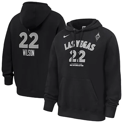 Men's Nike A'ja Wilson Black Las Vegas Aces Explorer Edition Name & Number Hoodie