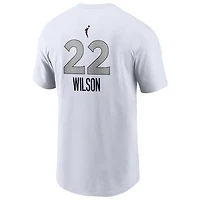 T-shirt Nike A'ja Wilson blanc pour homme, édition Heroine des Las Vegas Aces, avec nom et numéro