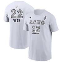 Men's Nike A'ja Wilson White Las Vegas Aces Name & Number Heroine Edition T-Shirt