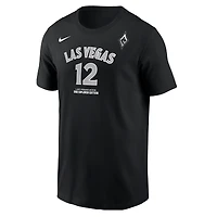 Men's Nike Chelsea Gray Black Las Vegas Aces Explorer Edition Name & Number T-Shirt