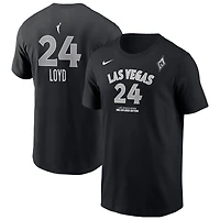 T-shirt Nike Jewell Loyd noir pour homme, édition Explorer, avec nom et numéro des Las Vegas Aces