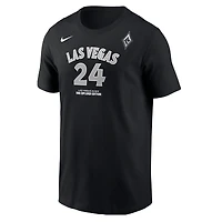 T-shirt Nike Jewell Loyd noir pour homme, édition Explorer, avec nom et numéro des Las Vegas Aces