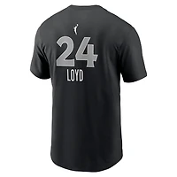 T-shirt Nike Jewell Loyd noir pour homme, édition Explorer, avec nom et numéro des Las Vegas Aces