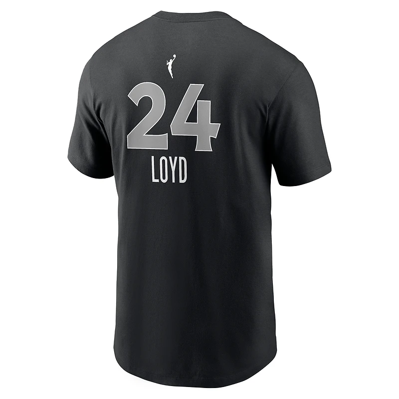 Men's Nike Jewell Loyd Black Las Vegas Aces Explorer Edition Name & Number T-Shirt