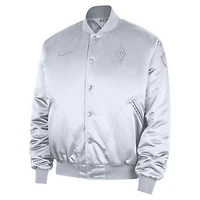 Veste de match Nike Aces Las Vegas blanche pour homme, fermeture à pression intégrale et technologie Dri-FIT