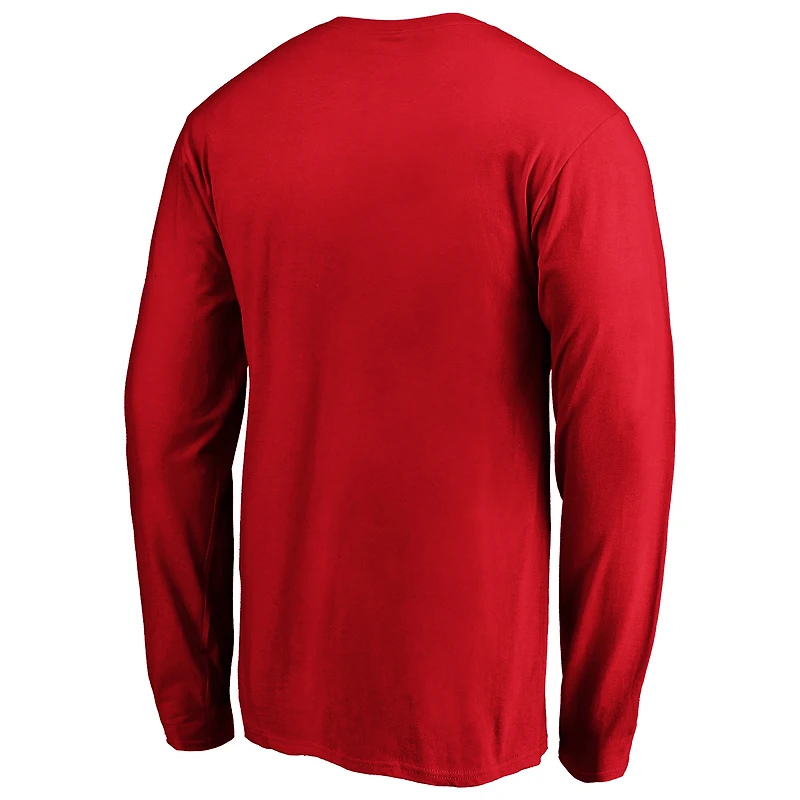 Men's Red Las Vegas Aces Primary Logo Long Sleeve T-Shirt
