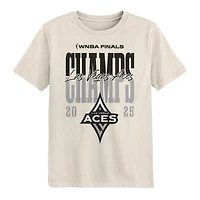 T-shirt de célébration des championnes la WNBA 2025 Las Vegas Aces pour enfants d'âge préscolaire Outerstuff Natural