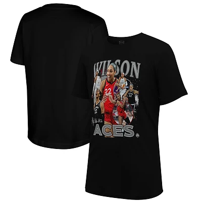 Stadium Essentials A'ja Wilson Black Las Vegas Aces  2024 Crossroads T-Shirt