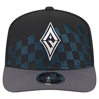 Casquette ajustable unisexe New Era noire Las Vegas Aces 9SEVENTY à imprimé damier