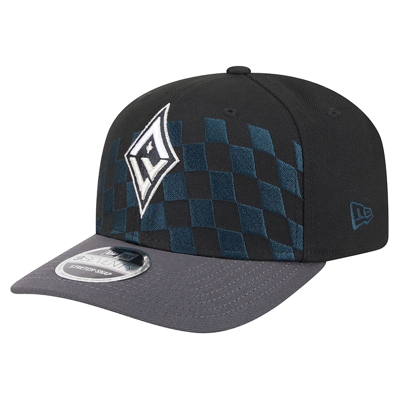 Casquette ajustable unisexe New Era noire Las Vegas Aces 9SEVENTY à imprimé damier