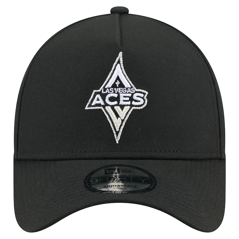 Unisex New Era  Black Las Vegas Aces Core Logo A-Frame 9FORTY Adjustable Hat