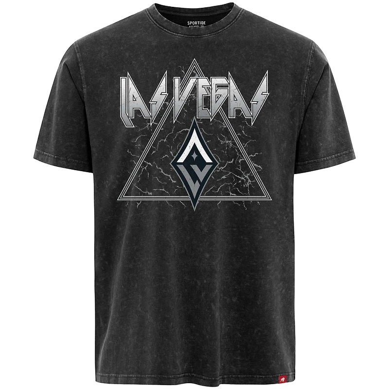 Unisex Sportiqe  Black Las Vegas Aces Rock & Roll Collection Angus Mineral Wash Premium T-Shirt