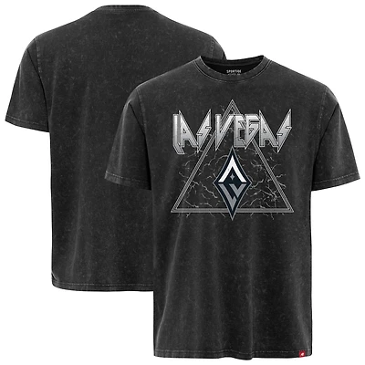 T-shirt unisexe Sportiqe noir Las Vegas Aces Rock & Roll Collection Angus Mineral Wash Premium