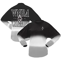 Maillot unisexe Fanatics noir/gris Las Vegas Aces, championnes des finales WNBA 2025, manches longues, effet ombré.