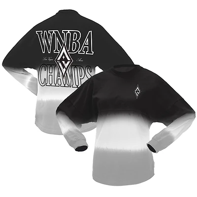 Unisex Fanatics  Black/Gray Las Vegas Aces 2025 WNBA Finals Champions Long Sleeve Ombre Spirit Jersey