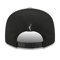 Casquette unisexe New Era noire/grise Las Vegas Aces WNBA Tip-Off 2026 avec badge métallique et monture en A (modèle 9FIFTY Snapback)