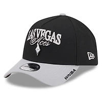 Unisex New Era Black/Gray Las Vegas Aces WNBA Tip-Off 2026 Metal Badge A-Frame 9FORTY Adjustable Hat